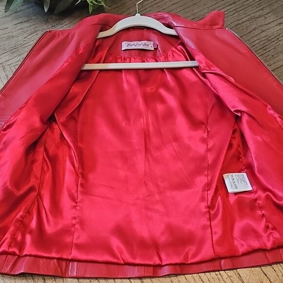 Red leather jacket size M or 40 Mariela Gucinelli excellent condition - Picture 6 of 14
